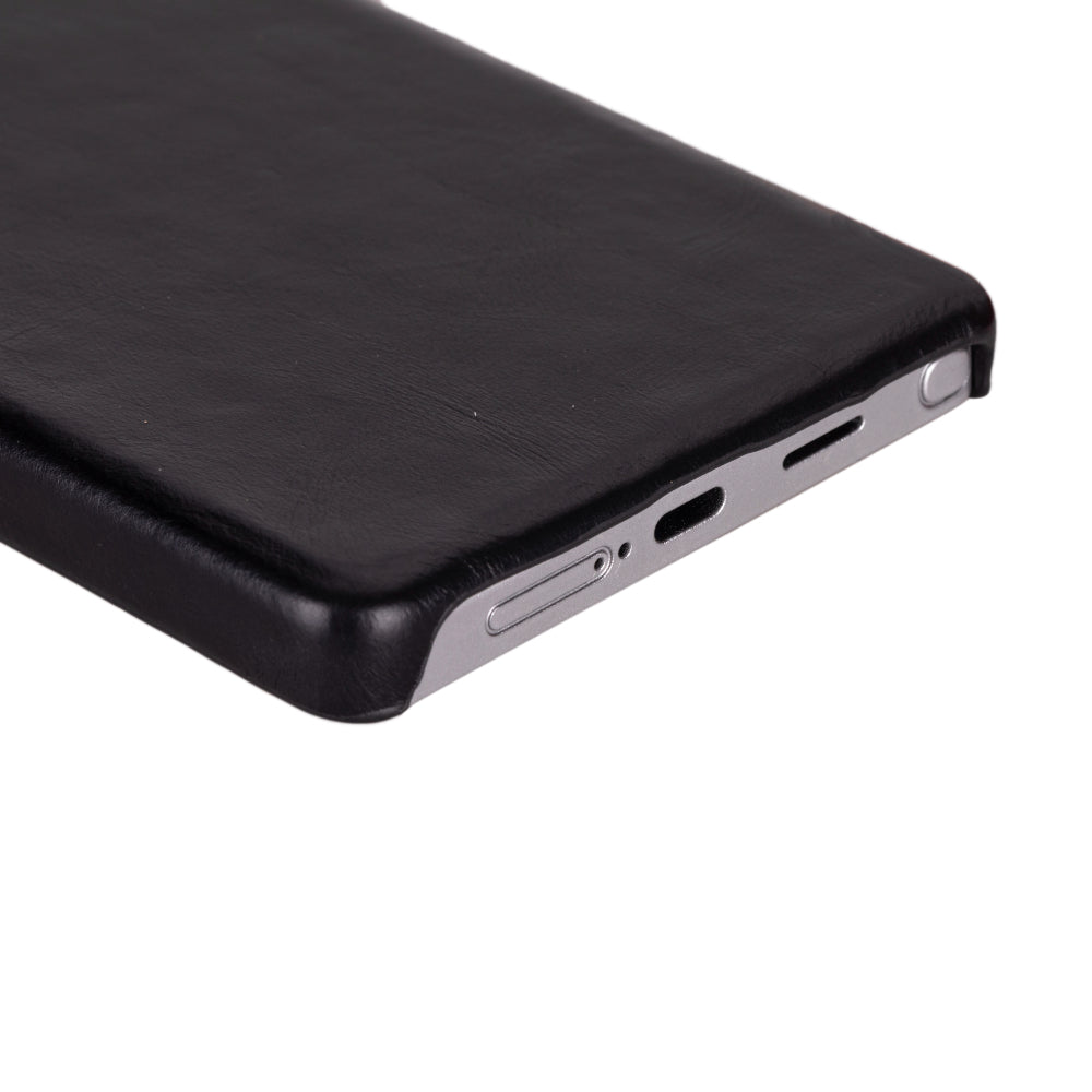 Samsung Galaxy S25 Uyumlu, Hakiki Deri, El Yapımı Arka Kapak, Kömür Siyah