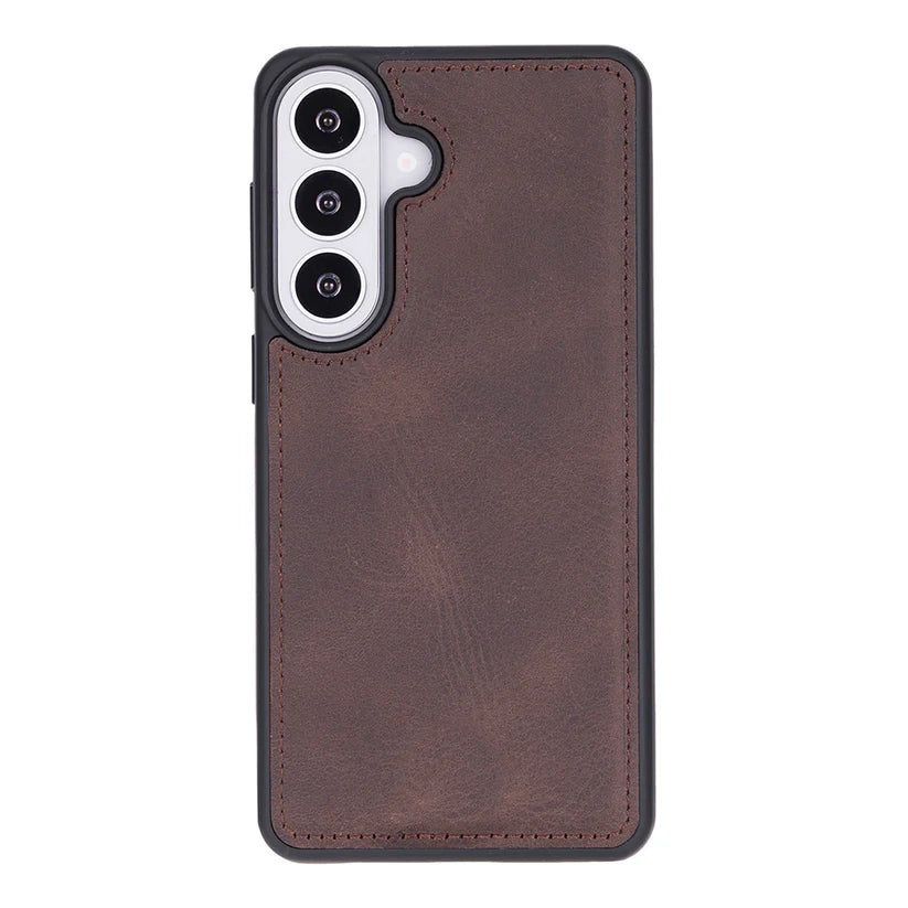 Samsung Galaxy S26 Uyumlu Manyetik Hakiki Deri Cüzdan Kılıf ,Cüzdan Taşımaya Son, Kredi Kart Yuvalı, RFID Güvenlik