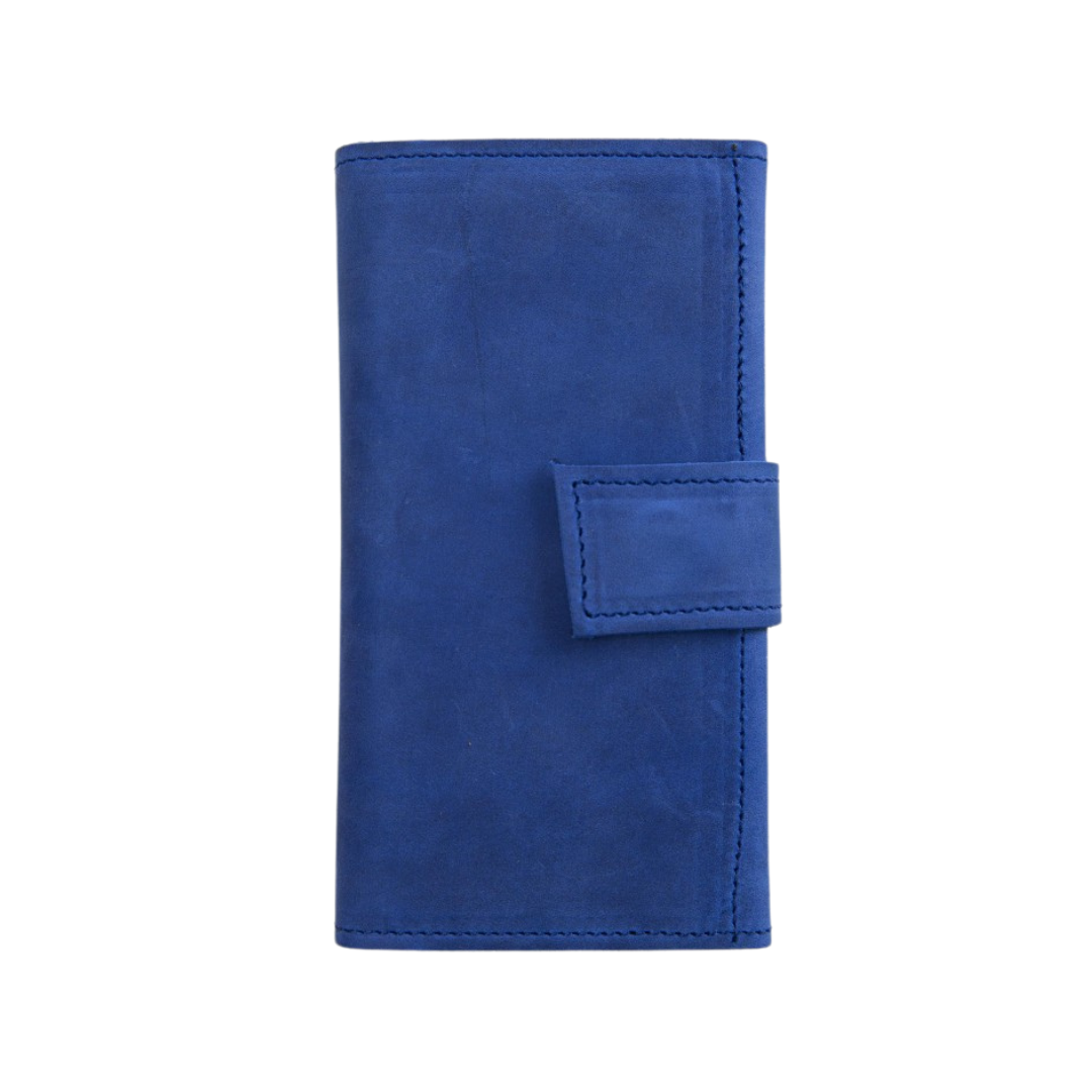 Samsung Galaxy S9 Plus Uyumlu Deri Cüzdanlı Kılıf Santa Mavi