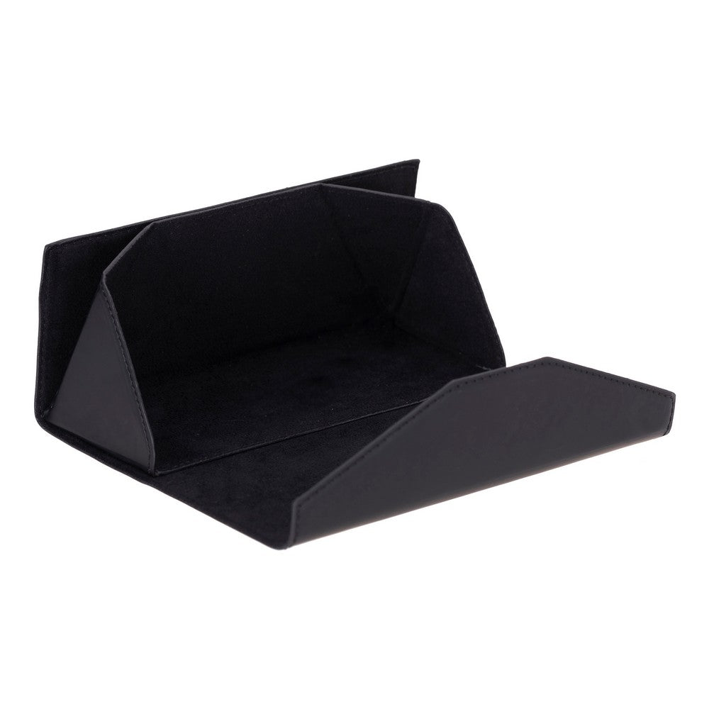 Smart Glass Hakiki Deri, El Yapımı Gözlük Kılıfı, H101 Mat Siyah