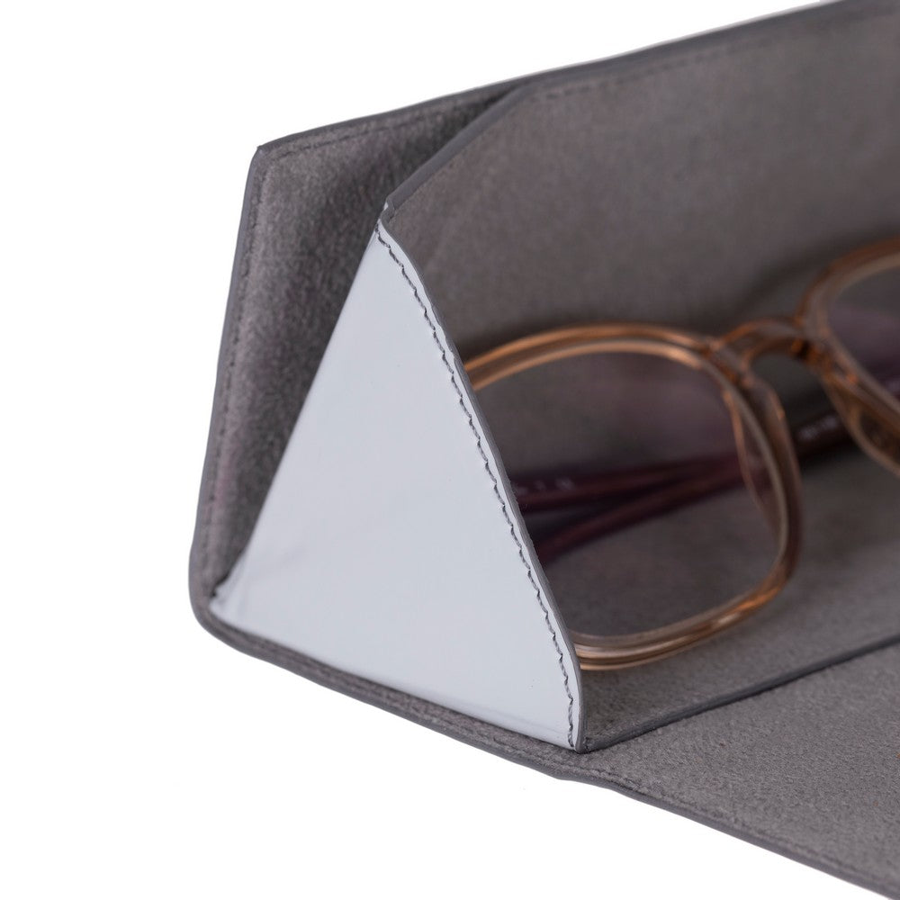 Smart Glass Hakiki Deri, El Yapımı Gözlük Kılıfı, H104 Bebek Mavi