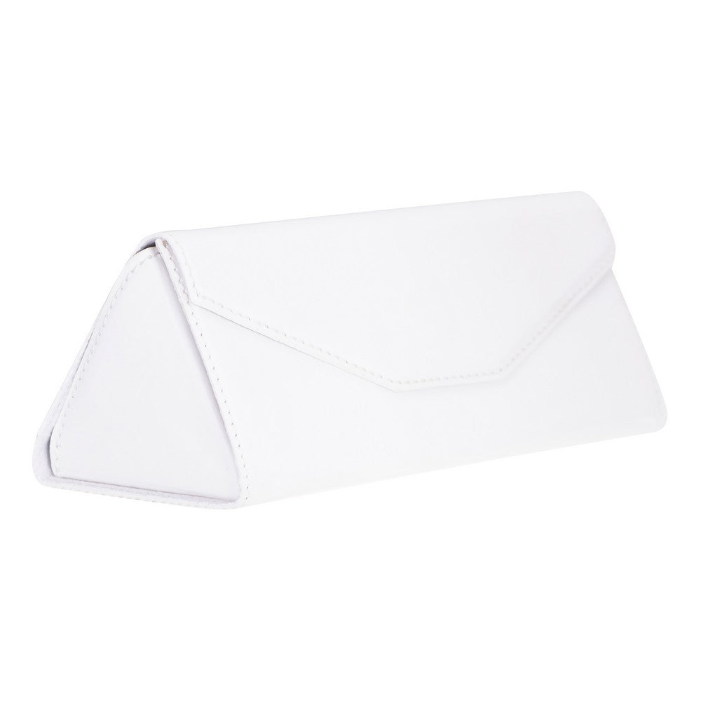 Smart Glass Hakiki Deri, El Yapımı Gözlük Kılıfı, H108 Kar Beyaz