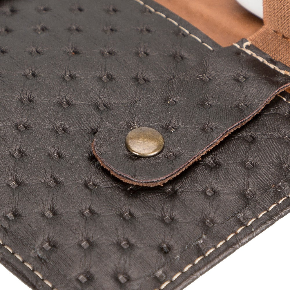 Suni Deri, El Yapımı, Kablo ve Aksesuar Taşıma Çantası, Kapitone Kahve