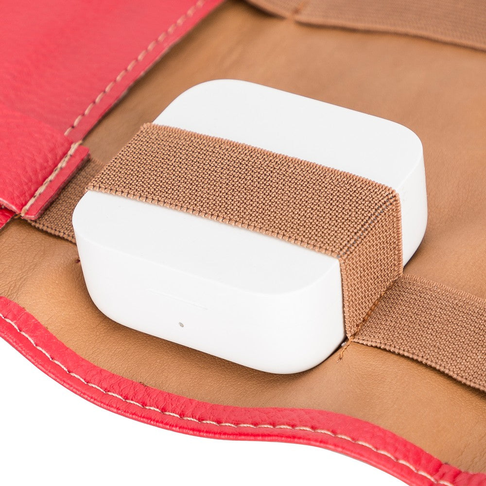 Suni Deri, El Yapımı, Kablo ve Aksesuar Taşıma Çantası, Floater Kırmızı