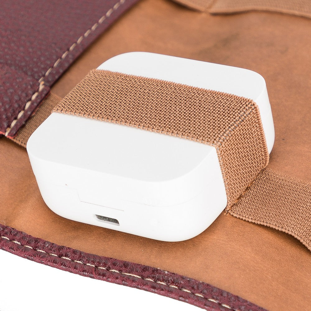 Suni Deri, El Yapımı, Kablo ve Aksesuar Taşıma Çantası, Floater Bordo