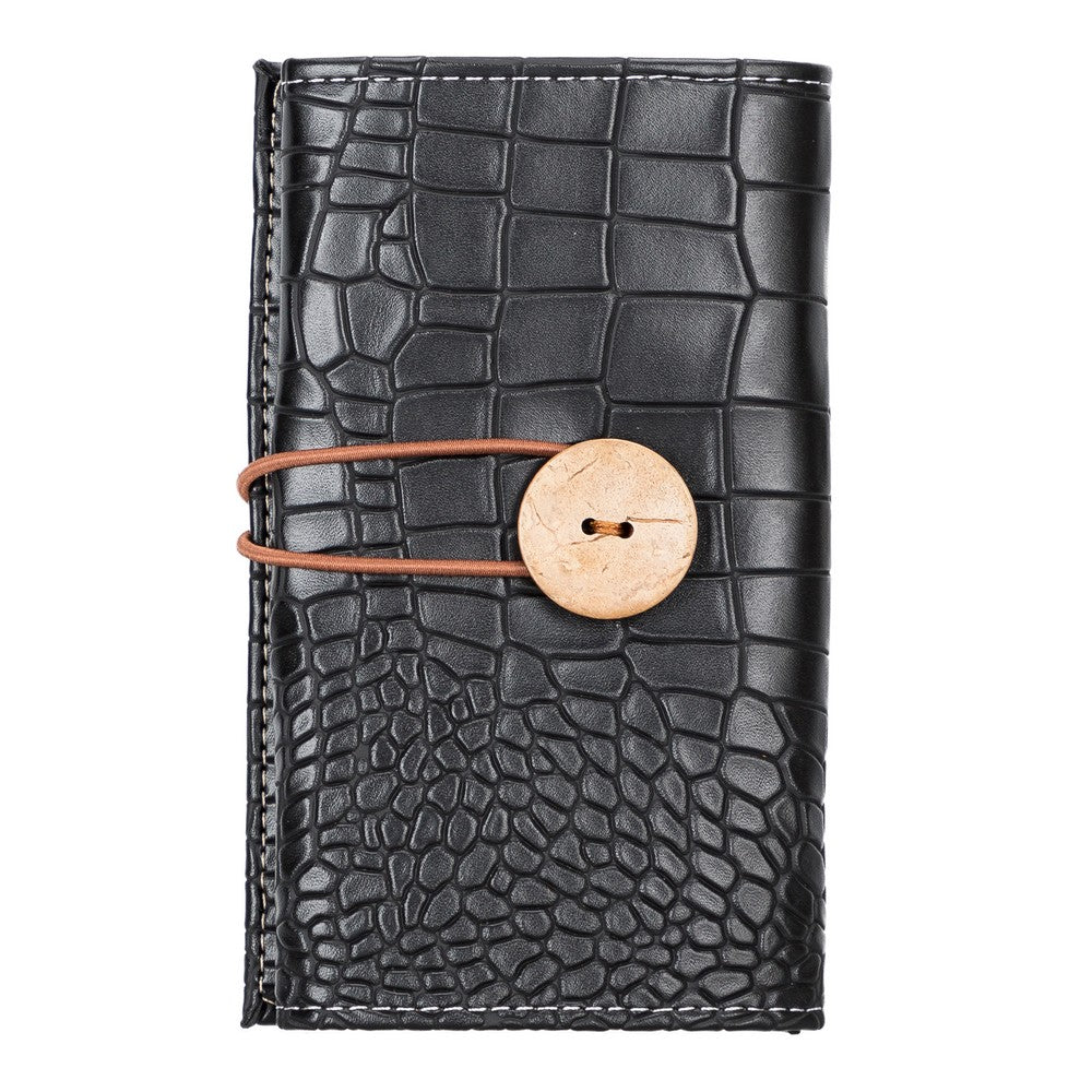 Suni Deri, El Yapımı, Kablo ve Aksesuar Taşıma Çantası, Croco Siyah