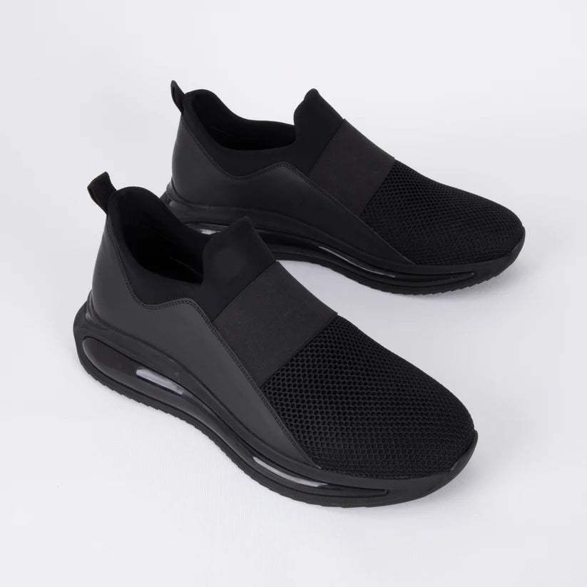 Trust Shoes D4207 Erkek Siyah Spor Ayakkabı – Nefes Alabilir Mesh & Deri Günlük Kullanım