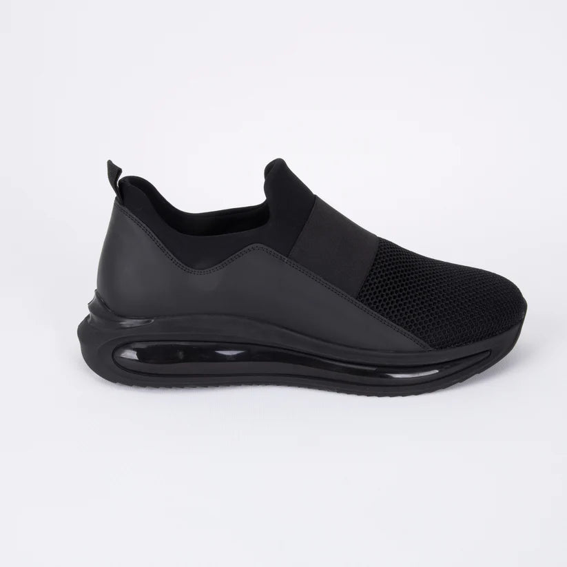 Trust Shoes D4207 Erkek Siyah Spor Ayakkabı – Nefes Alabilir Mesh & Deri Günlük Kullanım