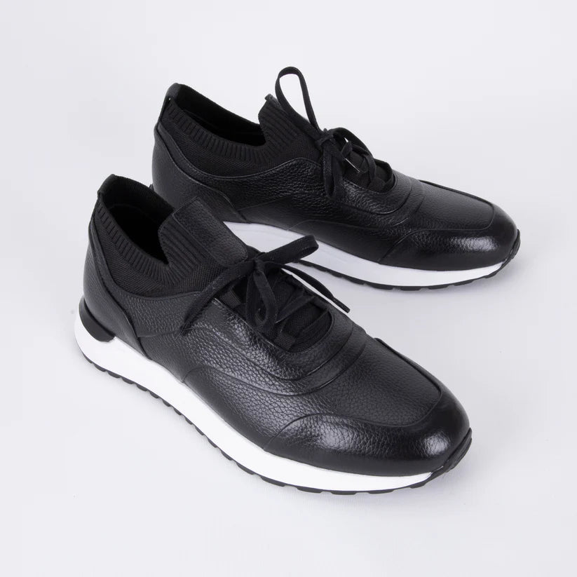 Trust Shoes D546T Erkek Sneaker Spor Ayakkabı, Hakiki Deri & Knit Üst, EVA Taban Günlük Kullanım