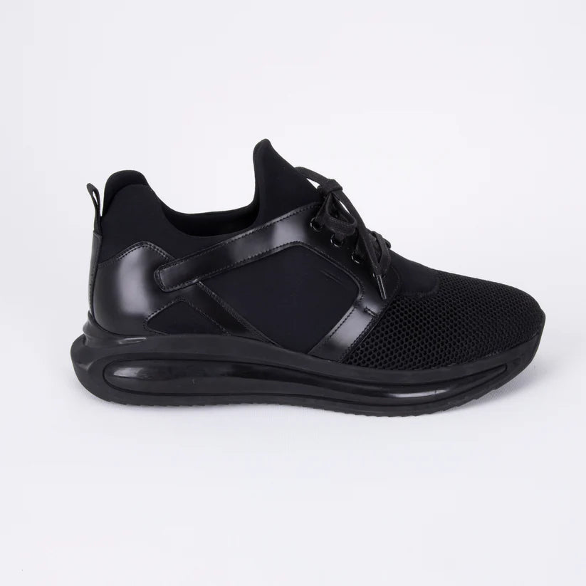 Trust Shoes D2535 Erkek Sneaker Spor Ayakkabı Siyah – Hakiki Deri, Hafif ve Esnek Günlük Yürüyüş Ayakkabısı