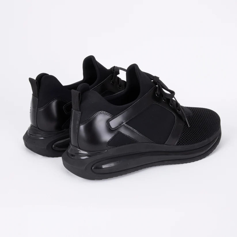 Trust Shoes D2535 Erkek Sneaker Spor Ayakkabı Siyah – Hakiki Deri, Hafif ve Esnek Günlük Yürüyüş Ayakkabısı