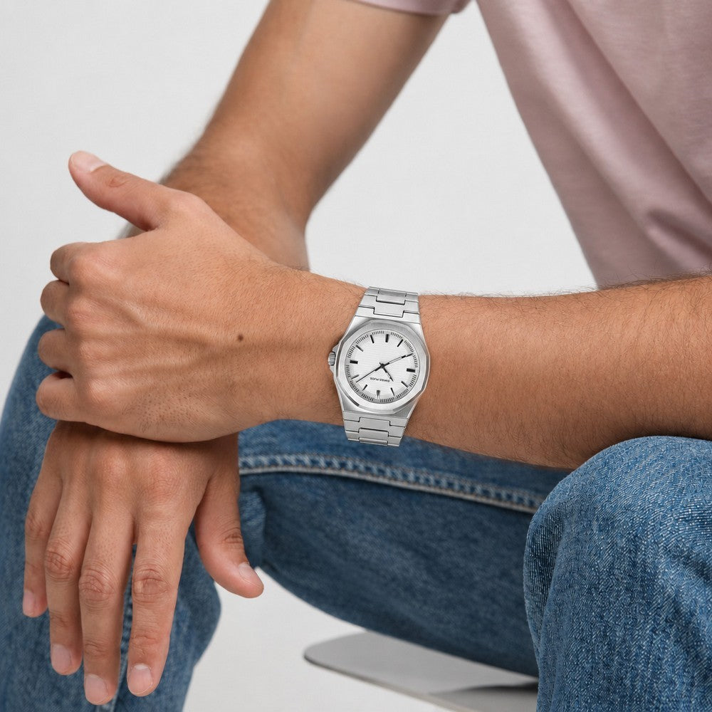 Erkek Kol Saati - Essential Collection - Model-3 ST3448AGS White/Silver