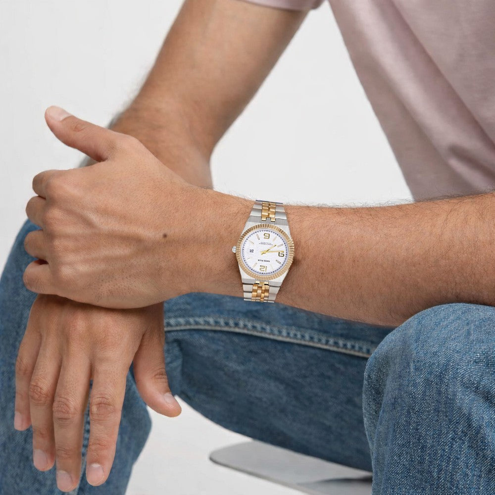 Erkek Kol Saati - Signature Collection - Model-10 ST3442AGS White/Gold