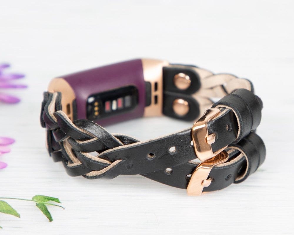 Fitbit Inspire, Inspire 2, Inspire 3 Serileri İle uyumlu, Deri Saat Kordonu, Rustik Siyah