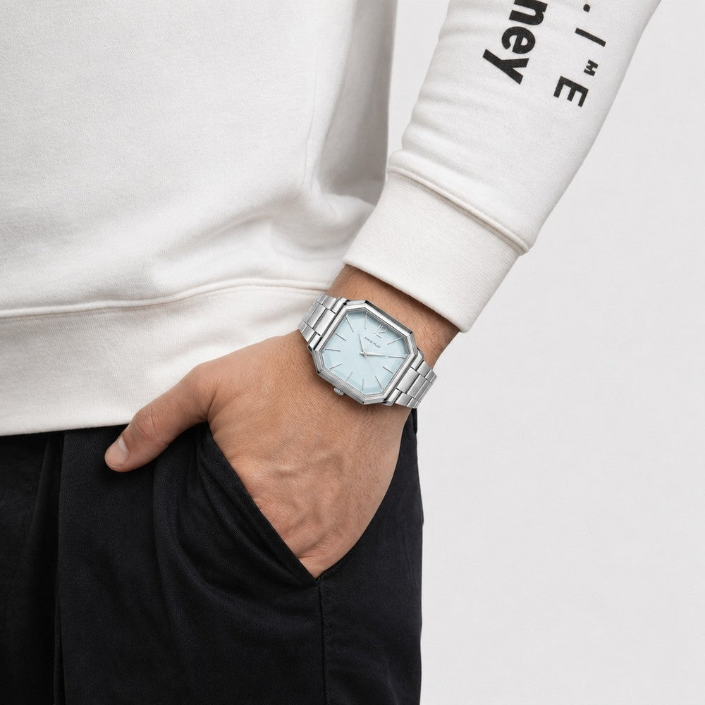 Erkek Kol Saati - Essential Collection - Model-11 ST3507AGS Max Plus Light Blue/Silver