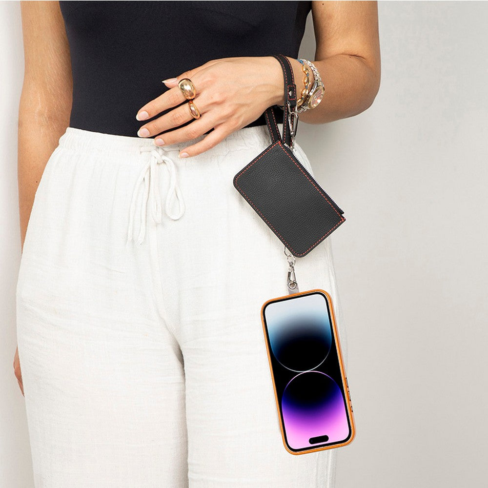 FlexGo İkisi Birarada Eller Serbest Telefon Askısı Ve Cüzdan Seti- Tüm Telefon Modelleri İle Uyumlu Vegan Deri