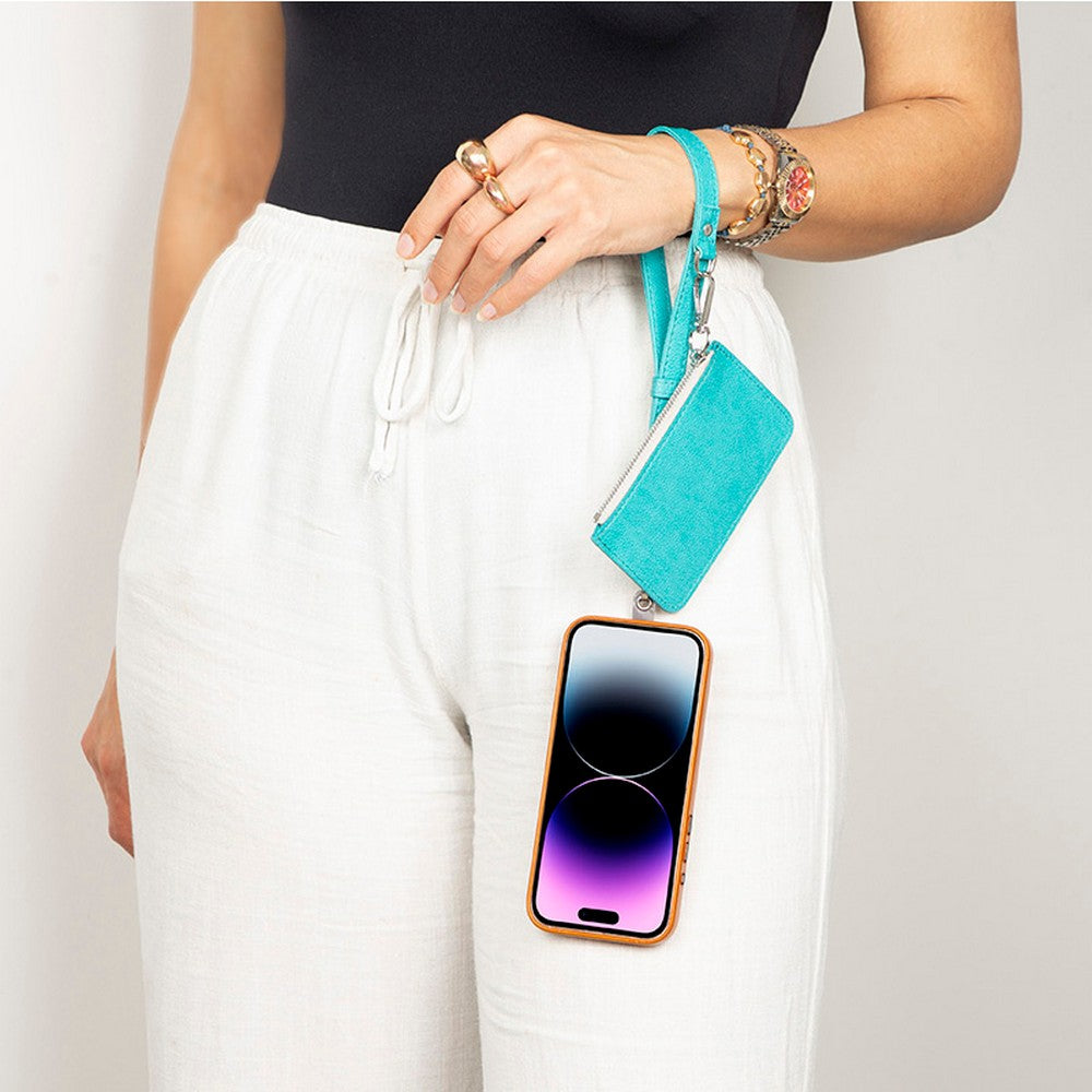 FlexGo İkisi Birarada Eller Serbest Telefon Askısı Ve Cüzdan Seti- Tüm Telefon Modelleri İle Uyumlu Vegan Deri
