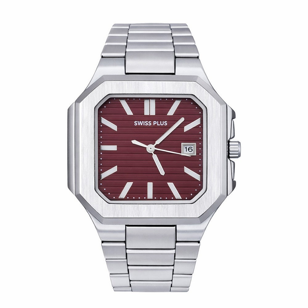 Erkek Kol Saati - Signature Collection - Model-9 RS23146 Bordeaux/Silver