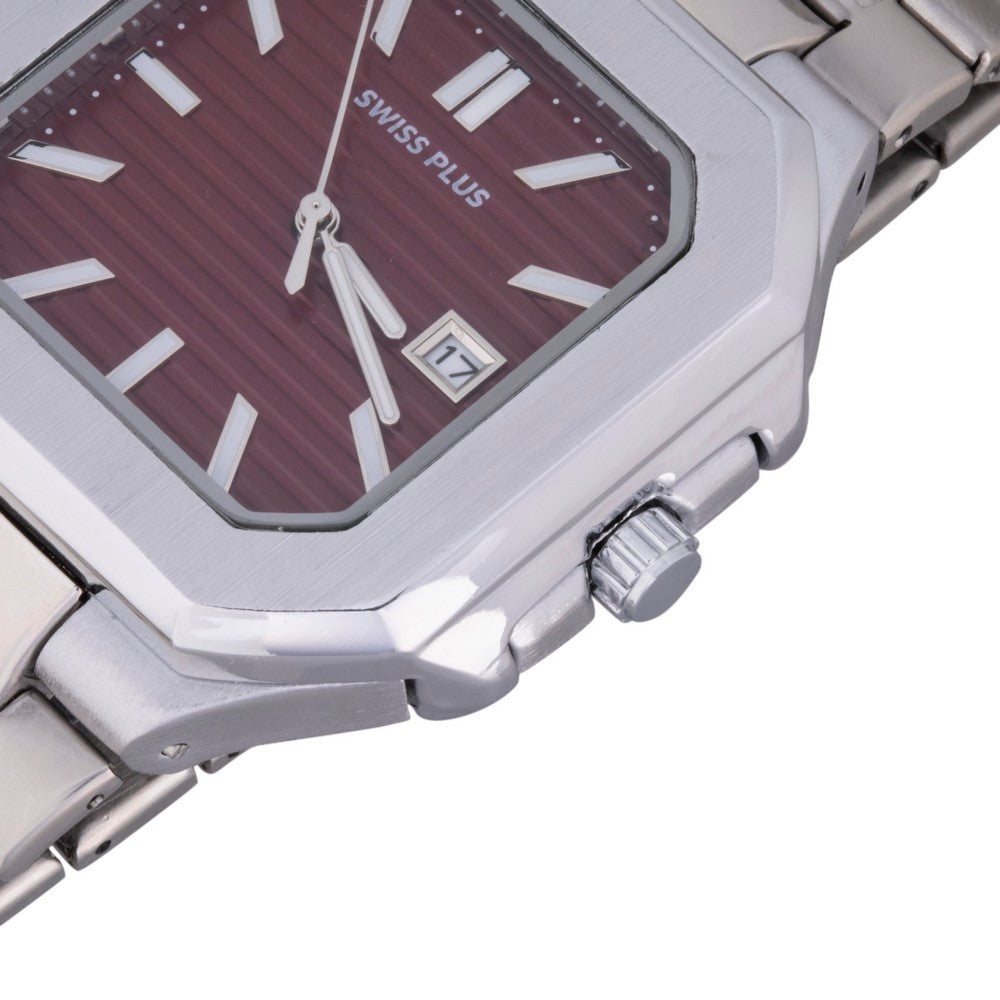 Erkek Kol Saati - Signature Collection - Model-9 RS23146 Bordeaux/Silver