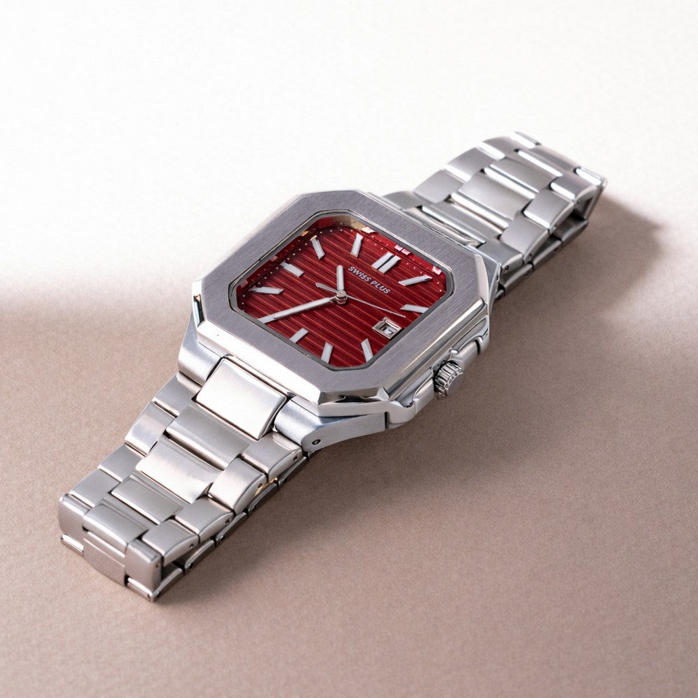 Erkek Kol Saati - Signature Collection - Model-9 RS23146 Bordeaux/Silver