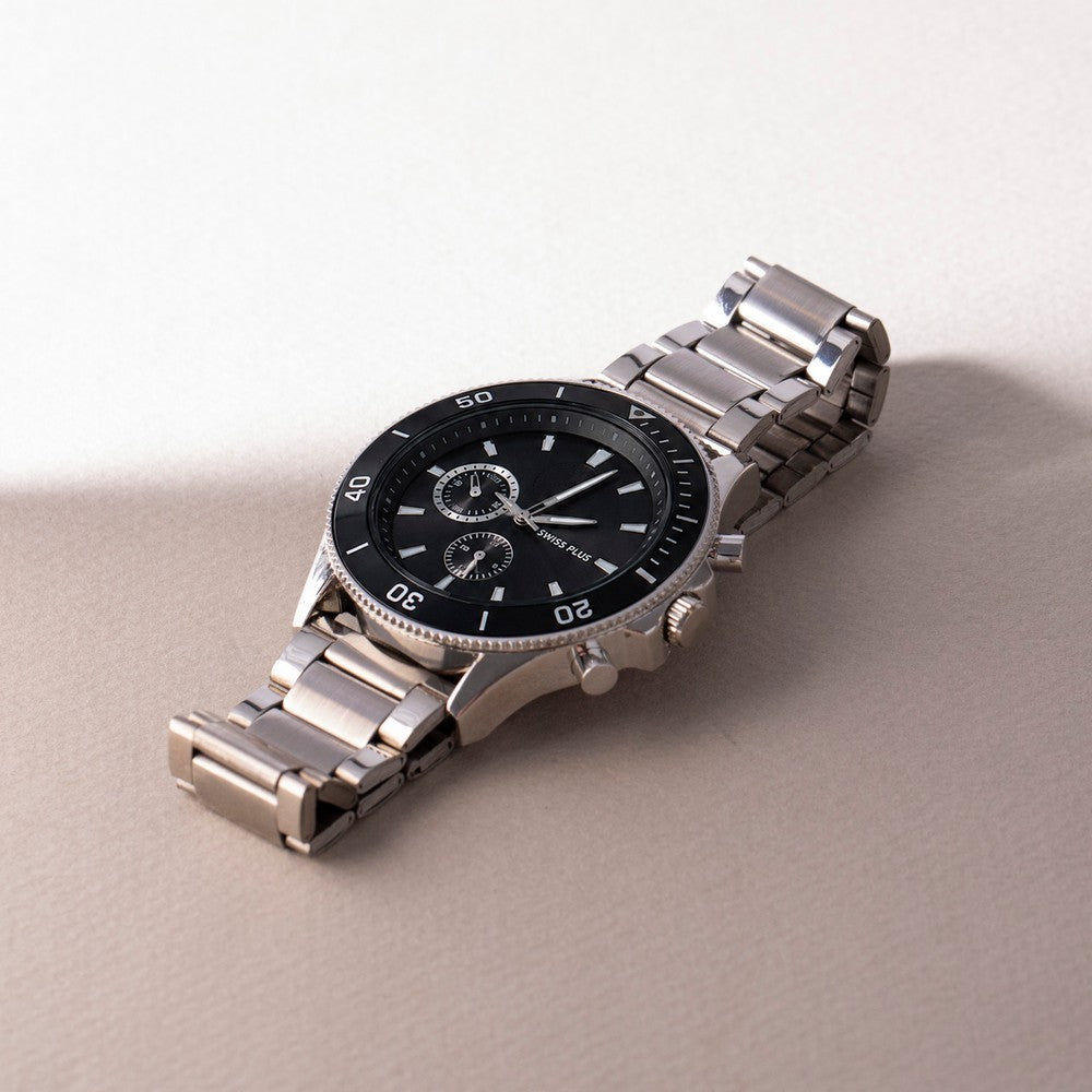 Erkek Kol Saati - Essential Collection - Model-7 ST3504AGS Luxury Black/Silver