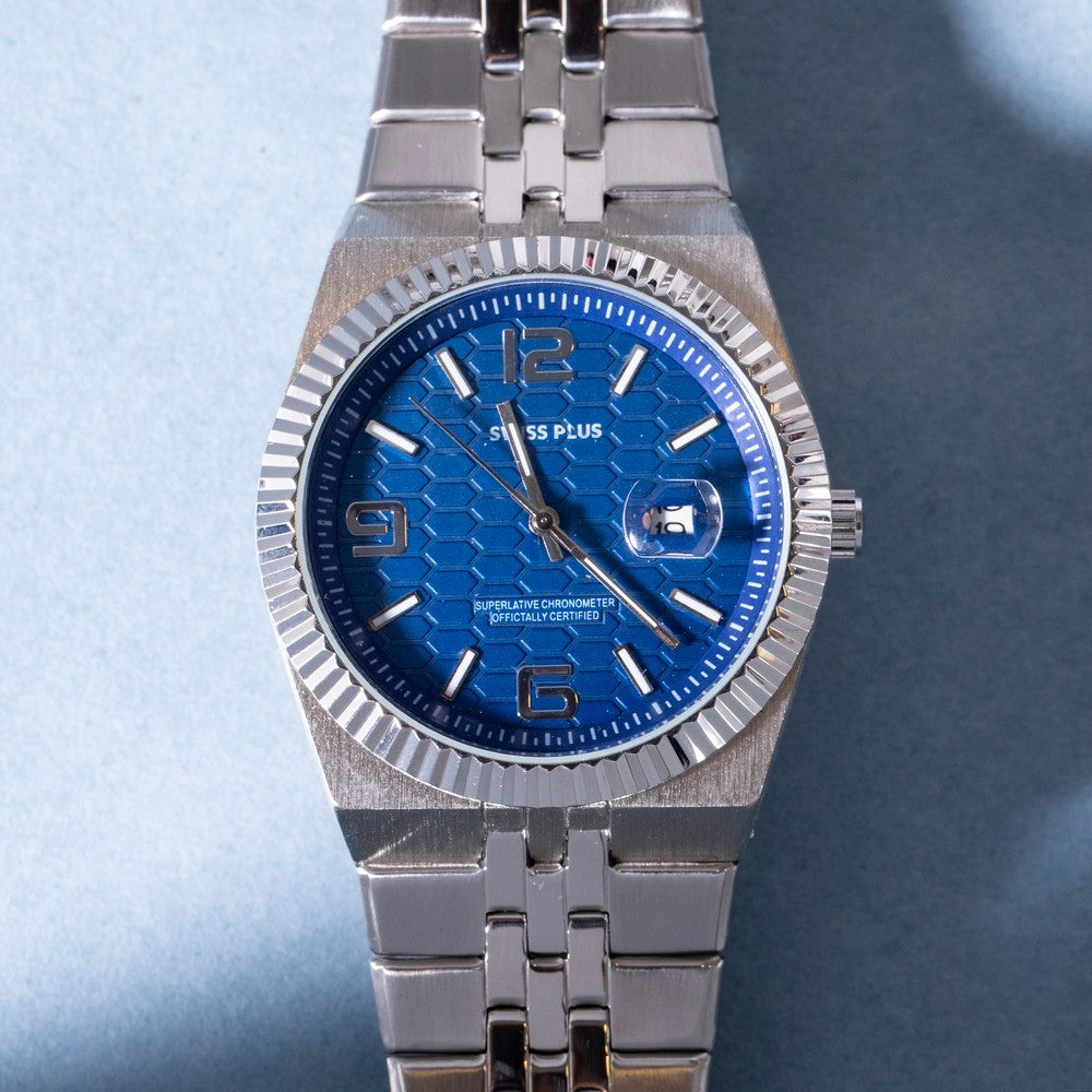Erkek Kol Saati - Signature Collection - Model-1 ST3442AGS Blue/Silver