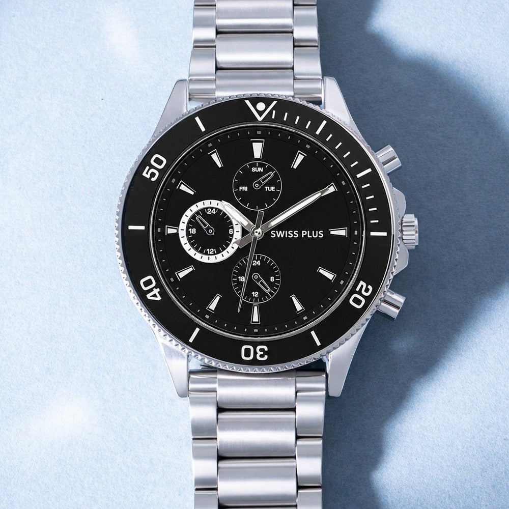Erkek Kol Saati - Essential Collection - Model-7 ST3504AGS Luxury Black/Silver