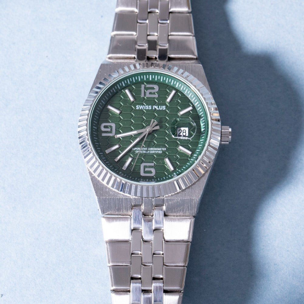 Erkek Kol Saati - Signature Collection - Model-2 ST3442AGS Green/Silver