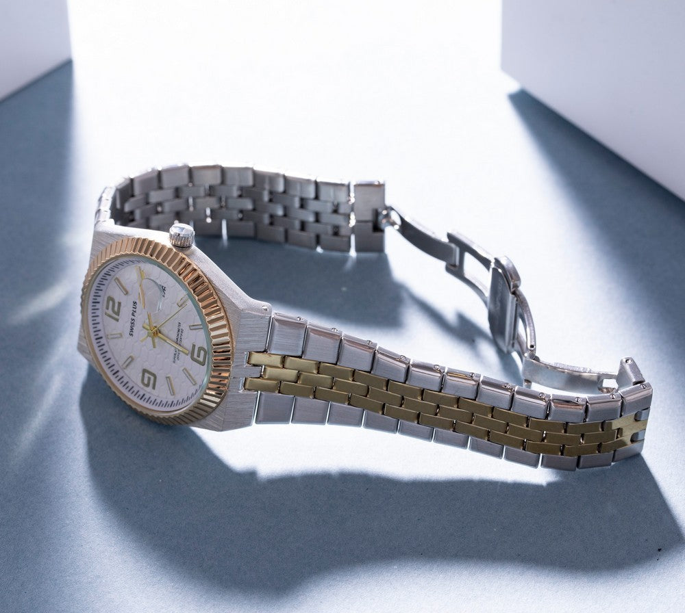 Erkek Kol Saati - Signature Collection - Model-10 ST3442AGS White/Gold