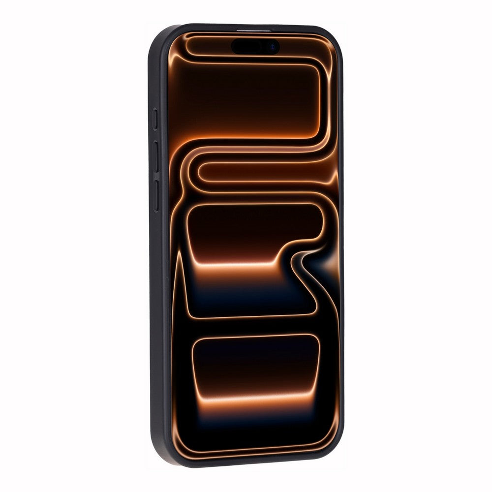 Apple iPhone 17 Pro için, Hakiki Deri, El Yapımı Cüzdanlı Kılıf, Magsafe ile uyumlu, İç Yüzeyi Kadife, Karamel