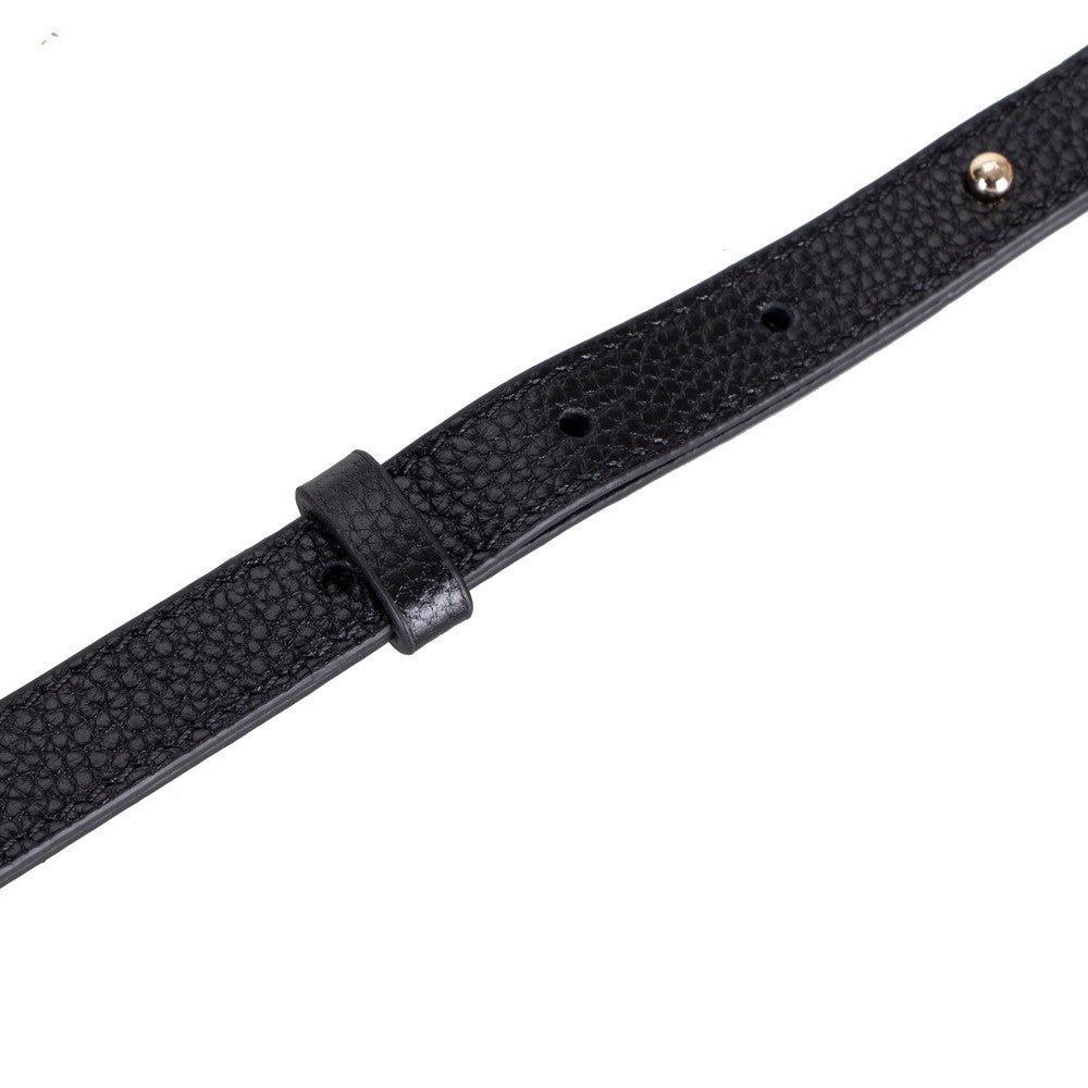 Valentina Süet Deri Kadın Omuz Çantası Siyah