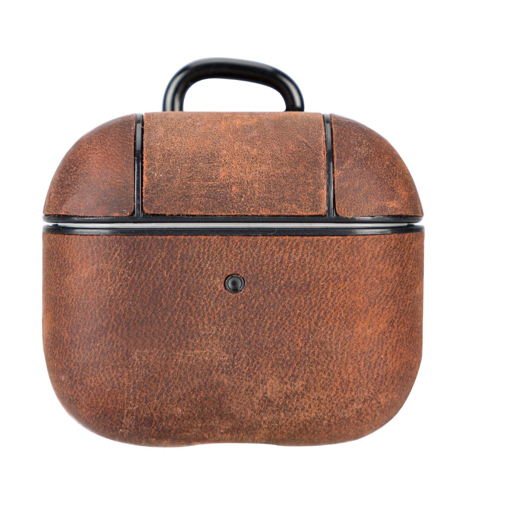 Apple AirPods 3.nesil Uyumlu Deri Kılıf Juni G2 Kahve