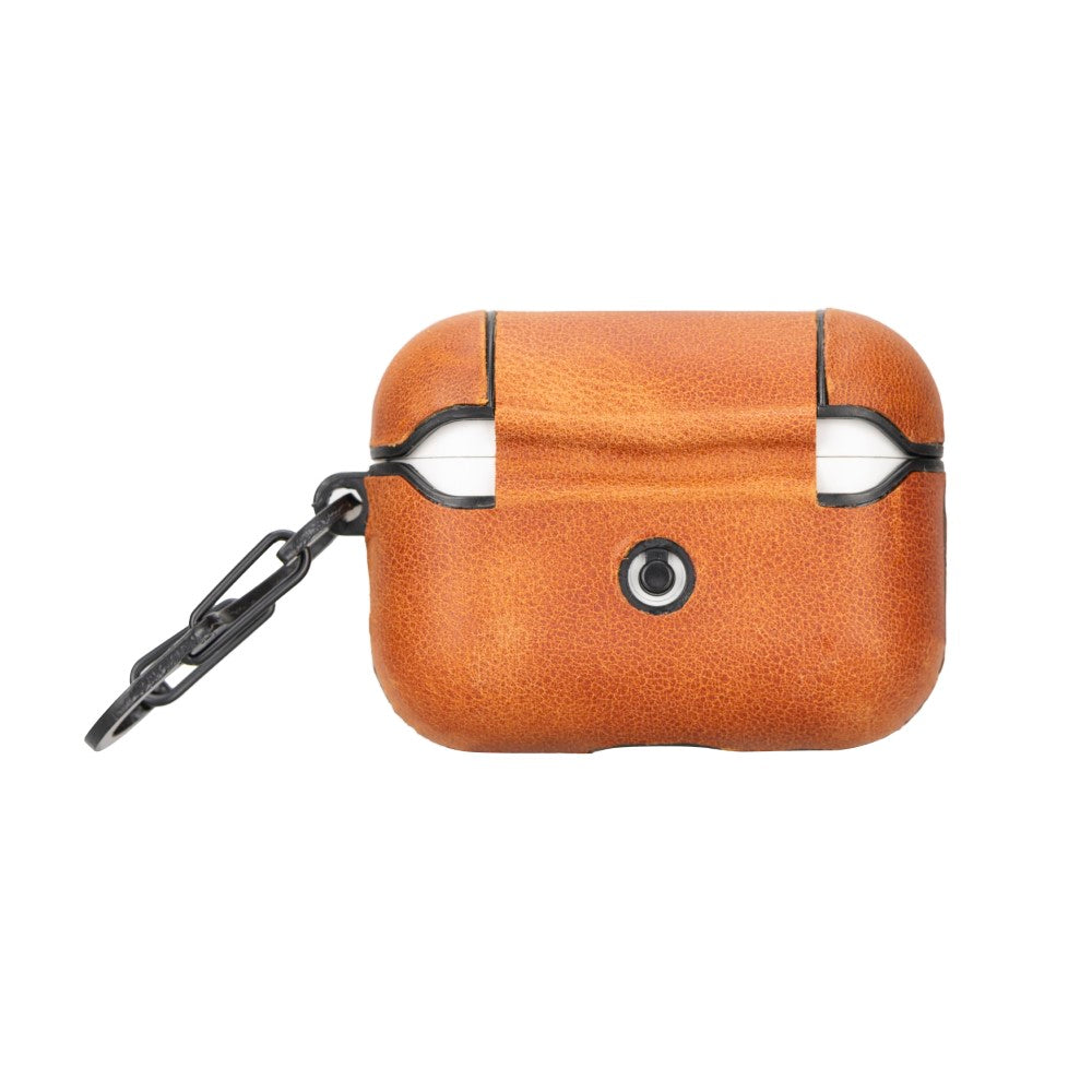 Apple AirPods Pro uyumlu, Hakiki Deri, El Yapımı Kılıf Juni TN11 Taba