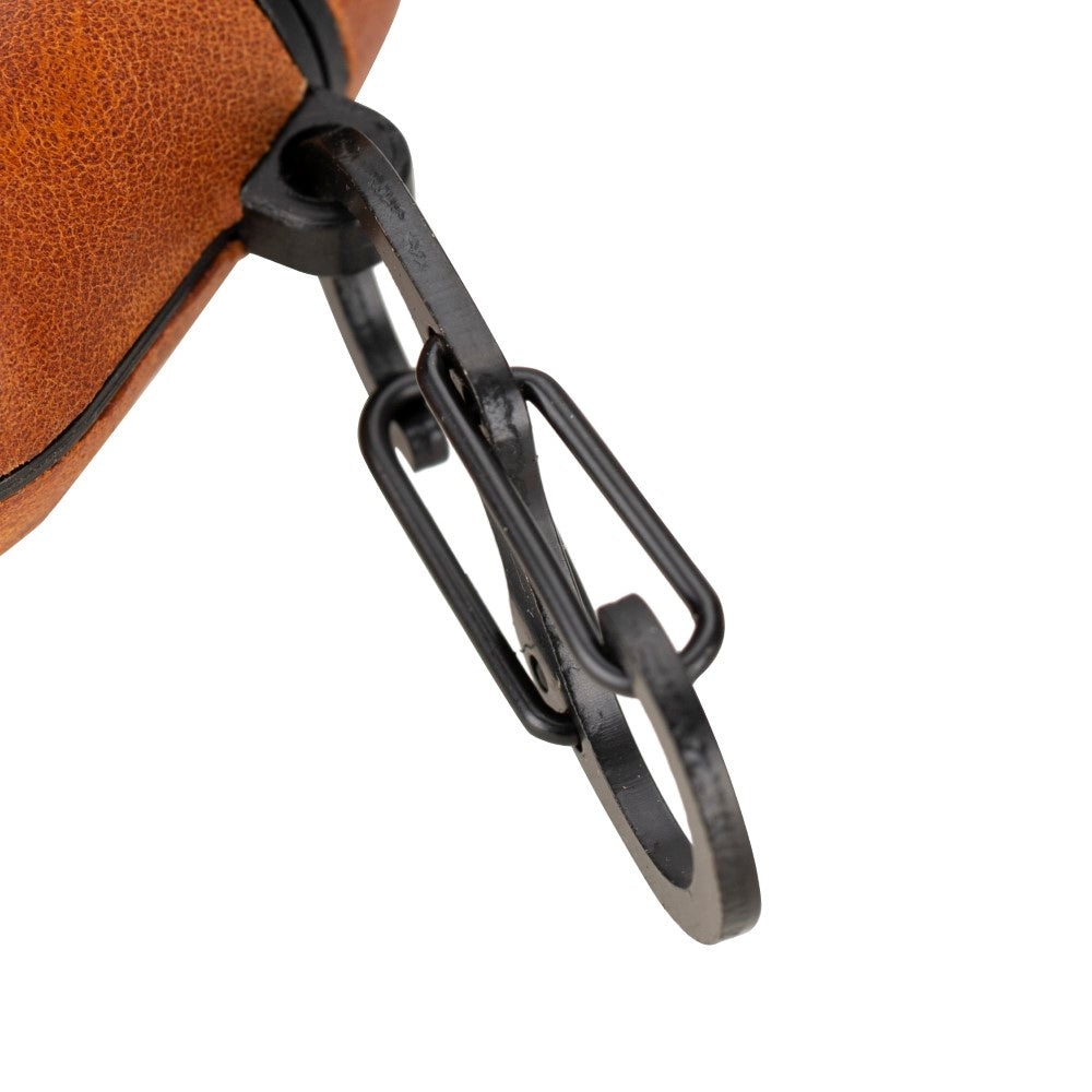 Apple AirPods Pro uyumlu, Hakiki Deri, El Yapımı Kılıf Juni TN11 Taba