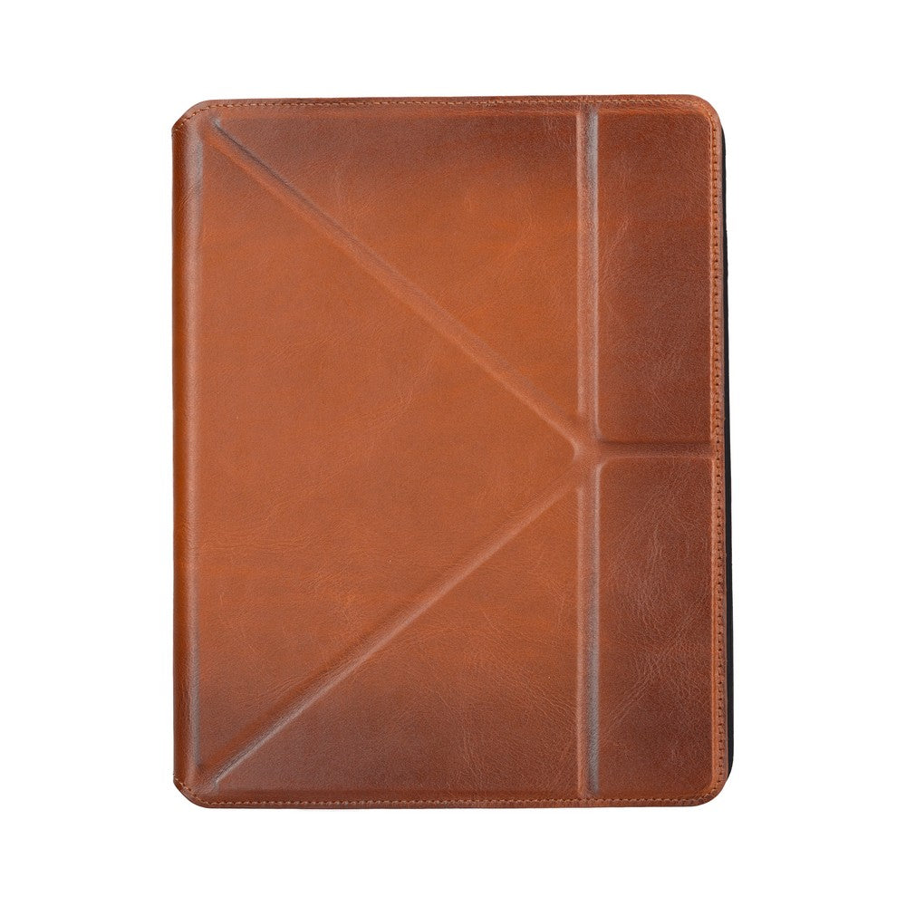 Apple iPad 10.nesil uyumlu, 10.9 inç Hakiki Deri, El Yapımı Kılıf, Rustik Taba