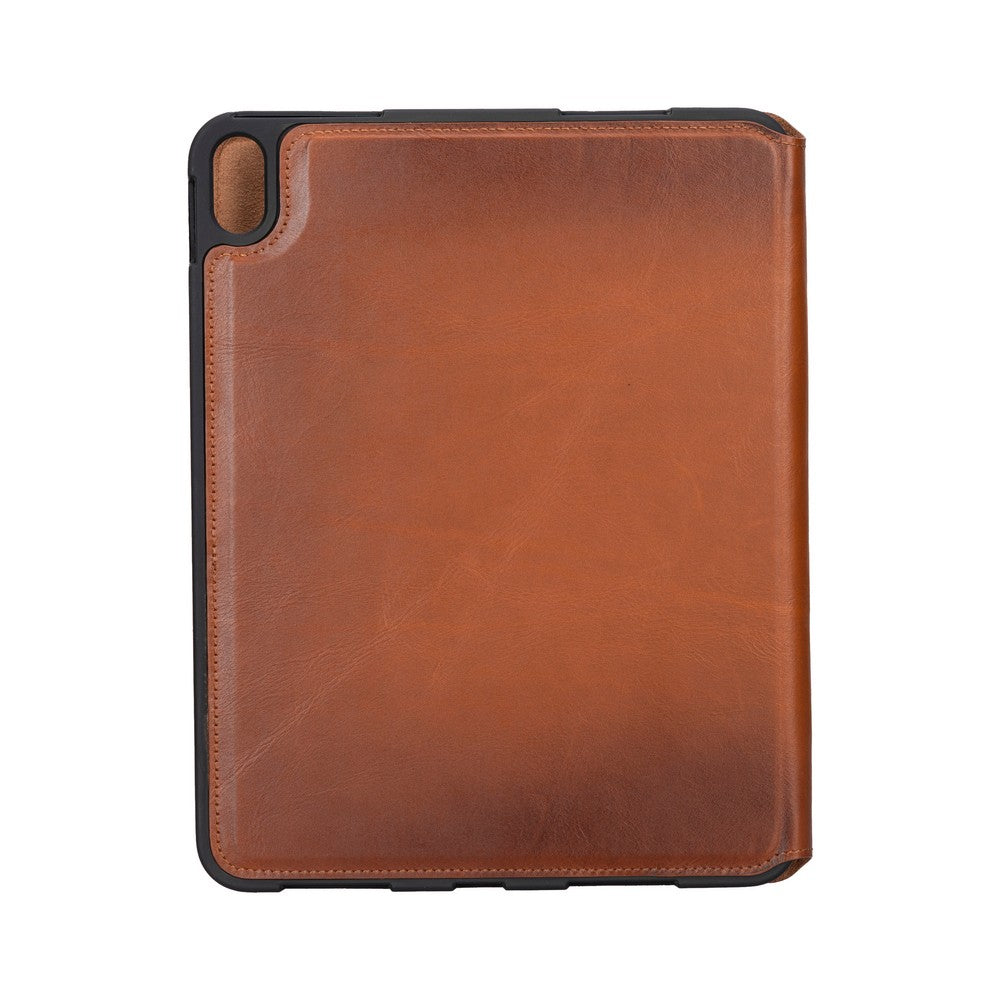 Apple iPad 10.nesil uyumlu, 10.9 inç Hakiki Deri, El Yapımı Kılıf, Rustik Taba