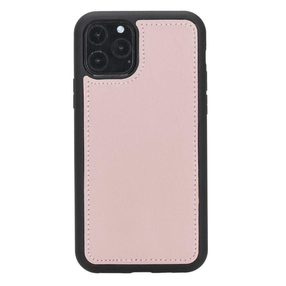 Apple iPhone 11 Pro uyumlu, Hakiki Deri, El Yapımı, Cüzdanlı Kılıf, Pembe