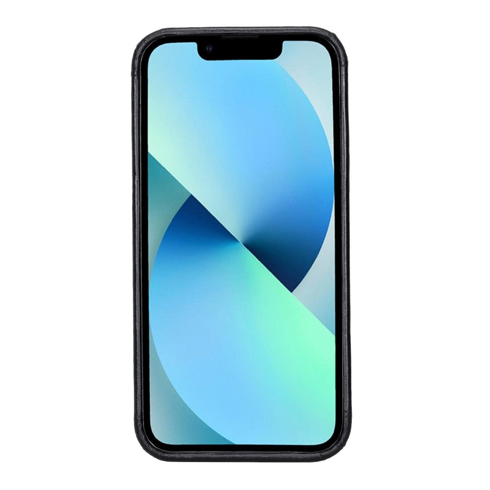 Apple iPhone 13 Pro Max uyumlu, Hakiki Deri, El Yapımı, Arka Kapak, ROCK Rustik Siyah