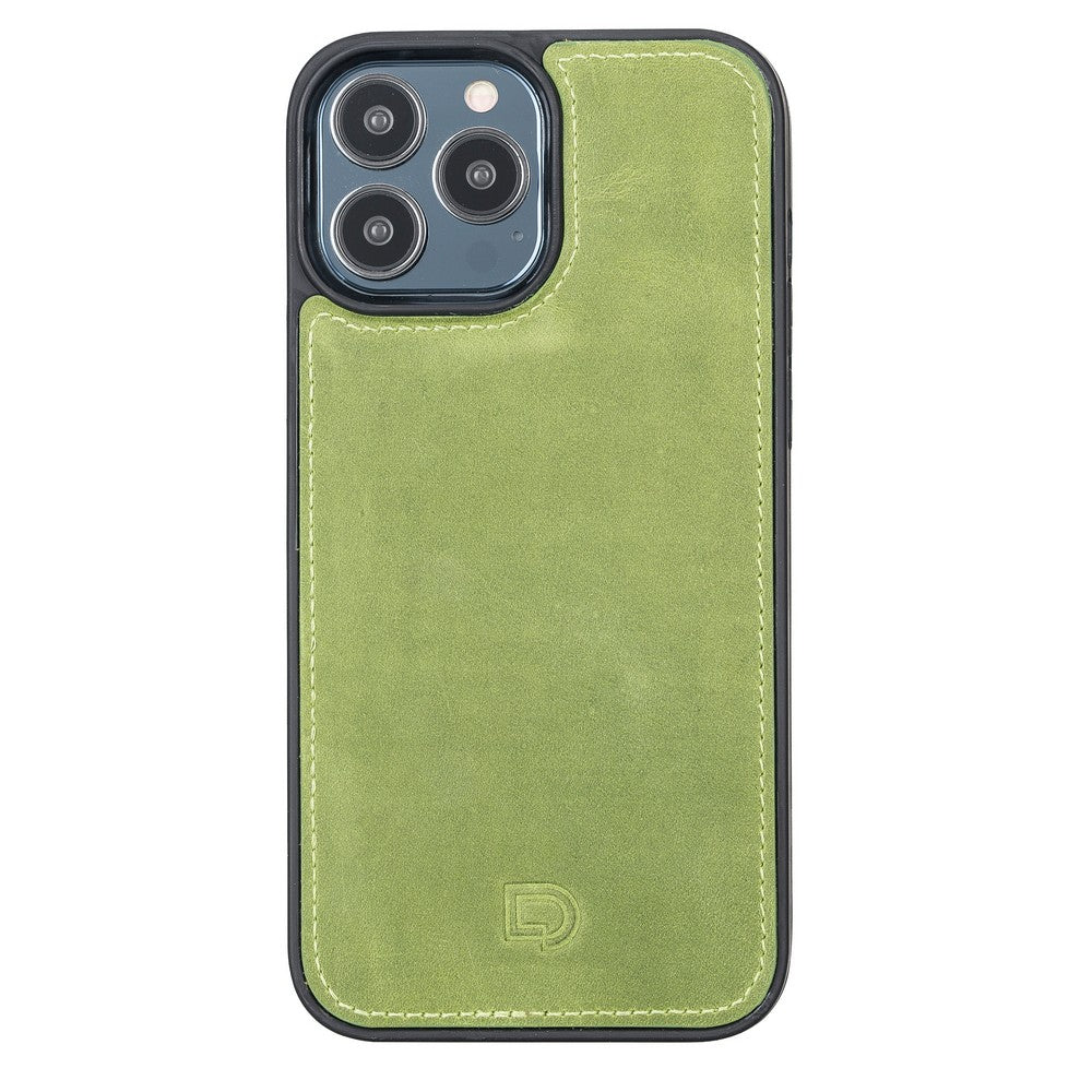 Apple iPhone 13 Pro Max Uyumlu Deri Cüzdanlı Kılıf Antik yeşil