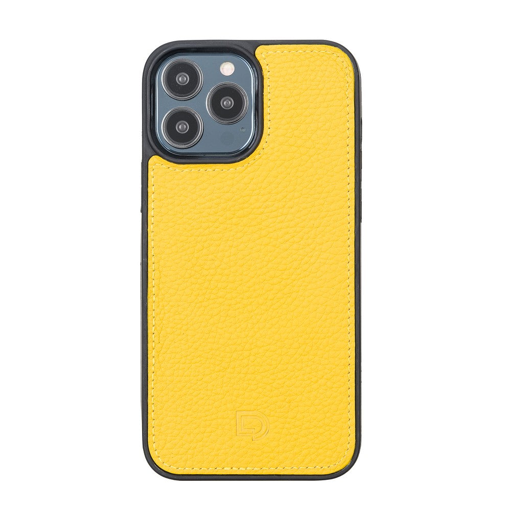 Apple iPhone 13 Pro Max Uyumlu Deri Cüzdanlı Kılıf Limon Sarı