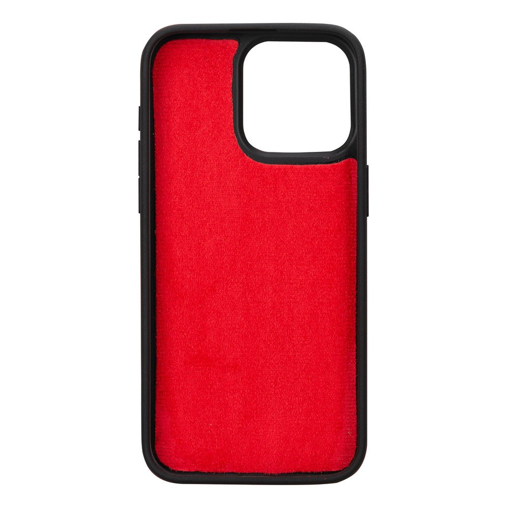 Apple iPhone 15 Pro Max Uyumlu Deri Cüzdanlı Kılıf MWWN V4EF Kırmızı