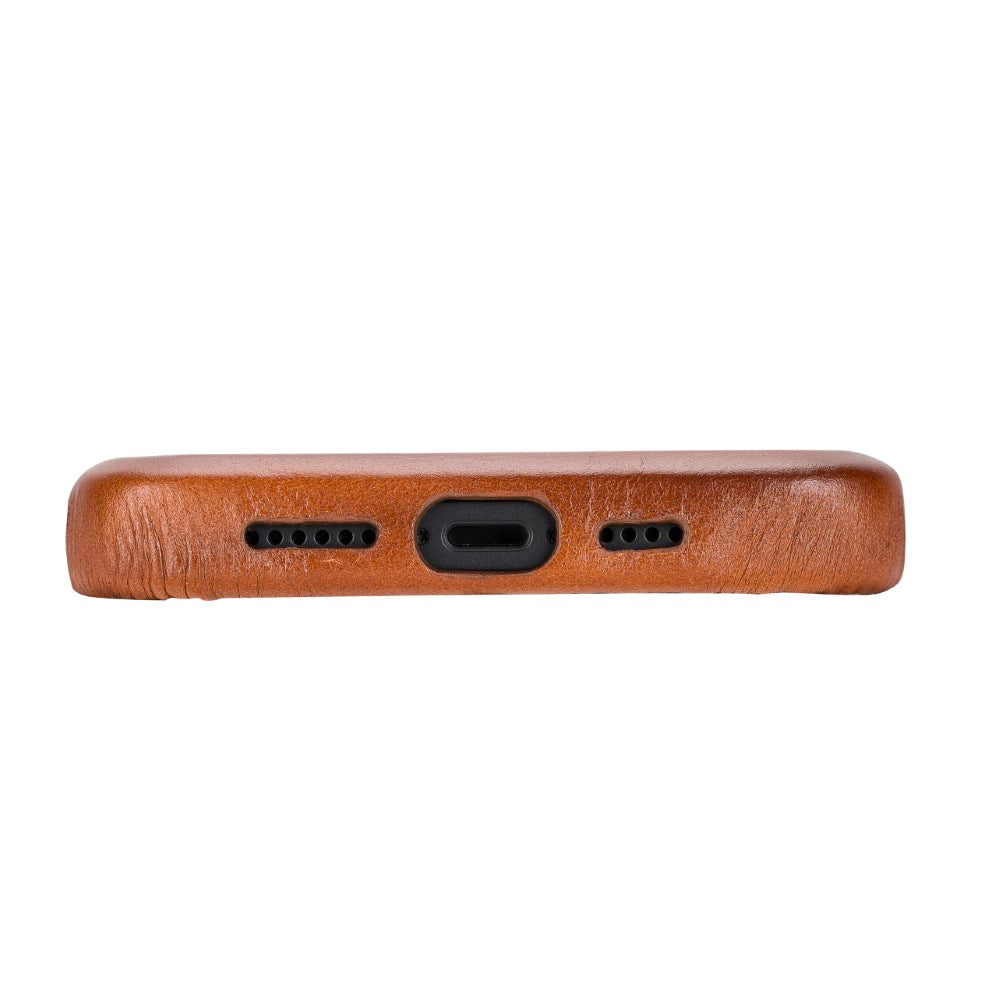 Apple iPhone 15 Plus uyumlu, Hakiki Deri, El Yapımı, Arka Kapak, ROCK RST2E
