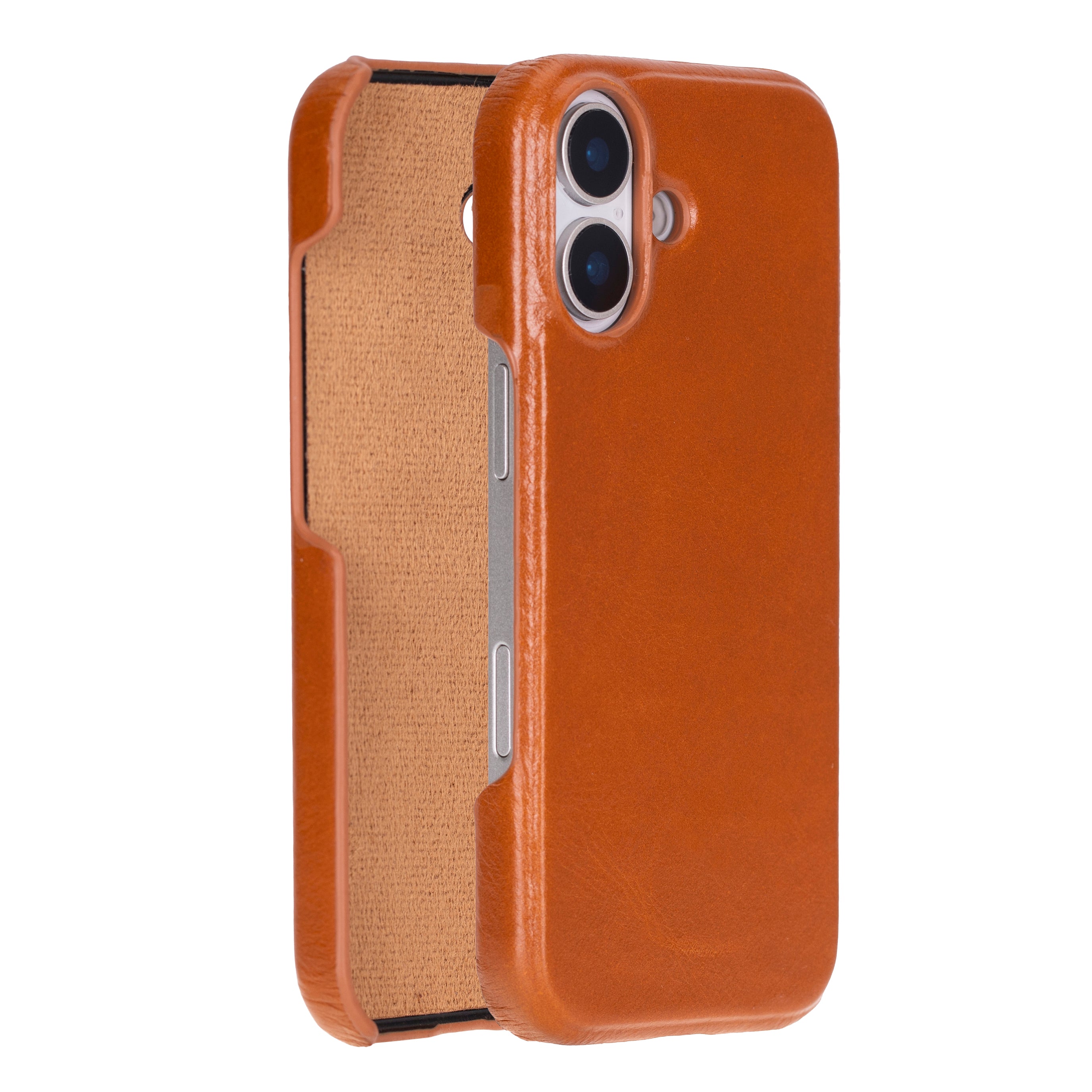 Apple iPhone 17 için, Hakiki Deri, El Yapımı Kılıf, Magsafe ile uyumlu, İç Yüzeyi Kadife, Gölgeli Taba