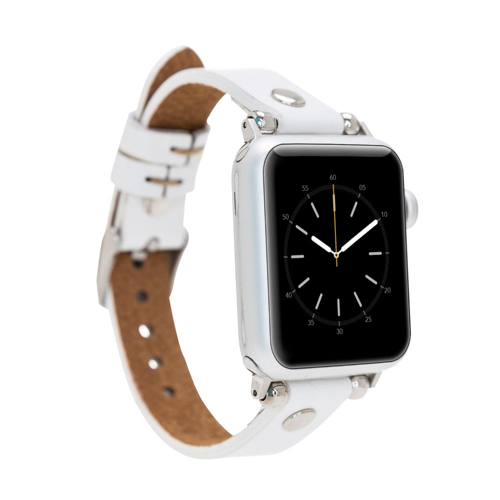 Apple Watch Uyumlu Deri Kordon 38-40-41mm ST F3 Beyaz