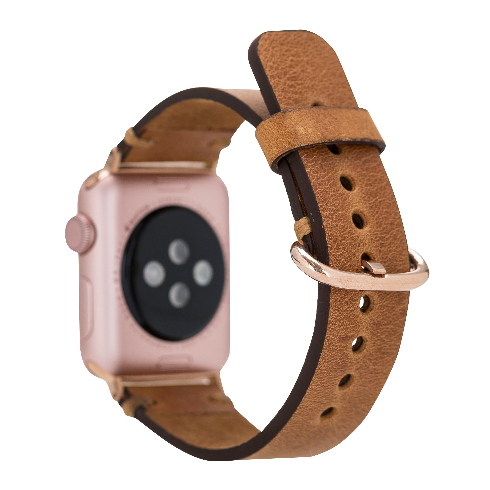Apple Watch Uyumlu Deri Kordon Roma G19 Taba