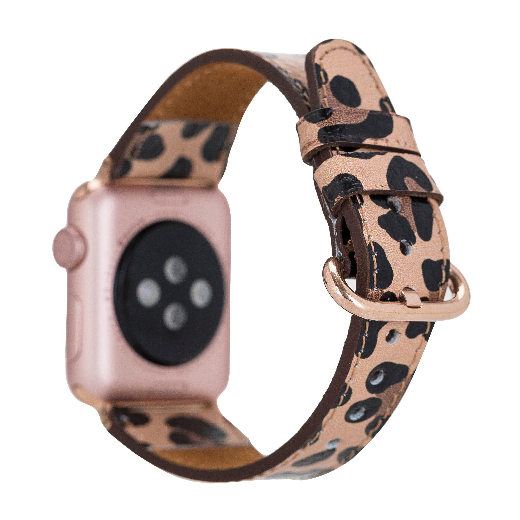 Apple Watch Uyumlu Deri Kordon Roma Leopar