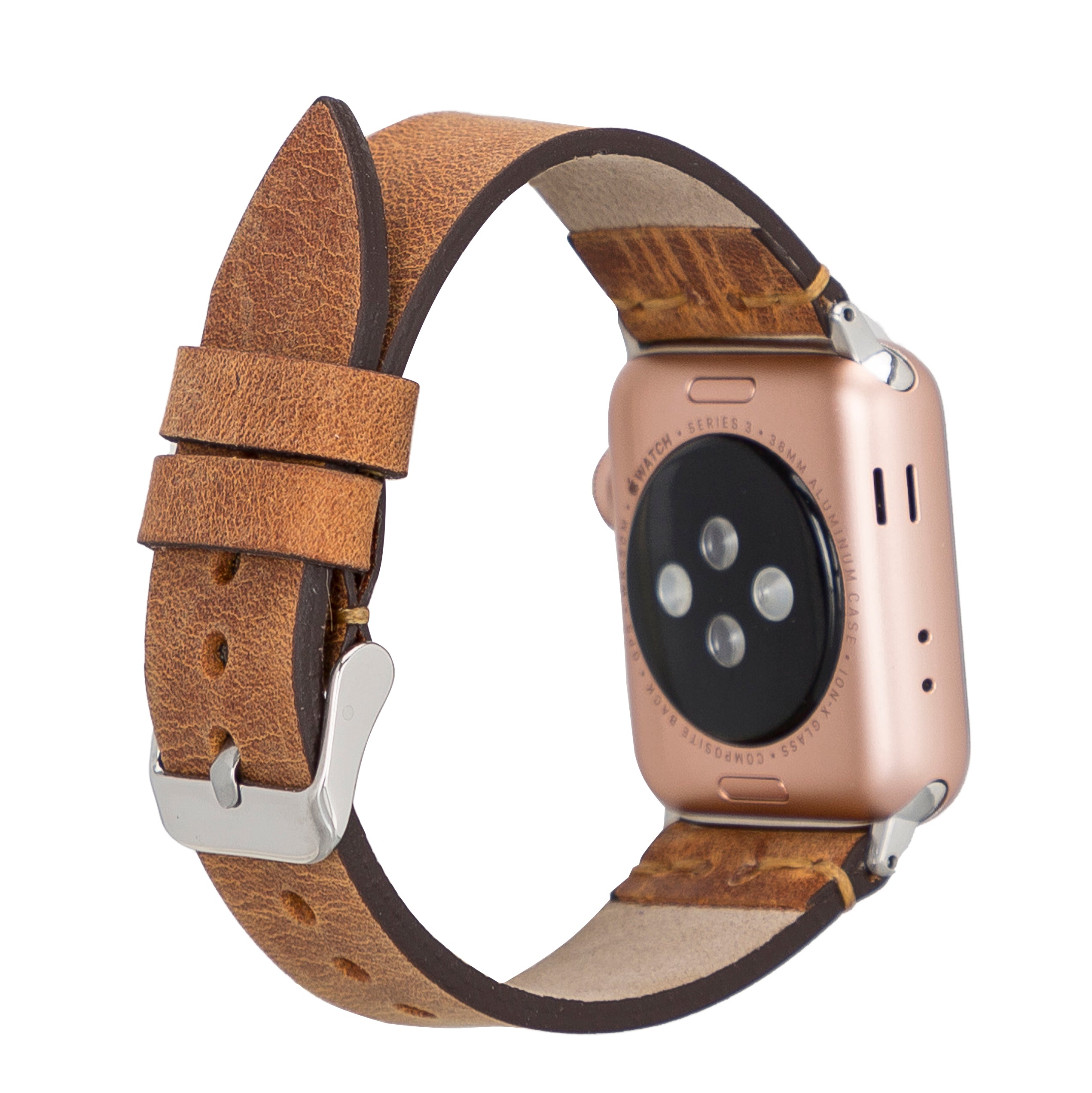 Apple Watch Uyumlu Deri Kordon G19-BA7 Taba
