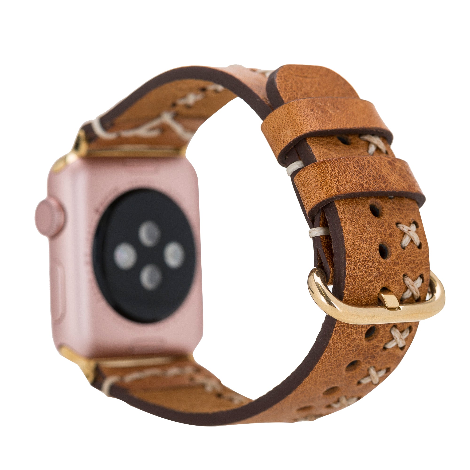 Apple Watch Uyumlu Deri Kordon Aqua V18 Taba