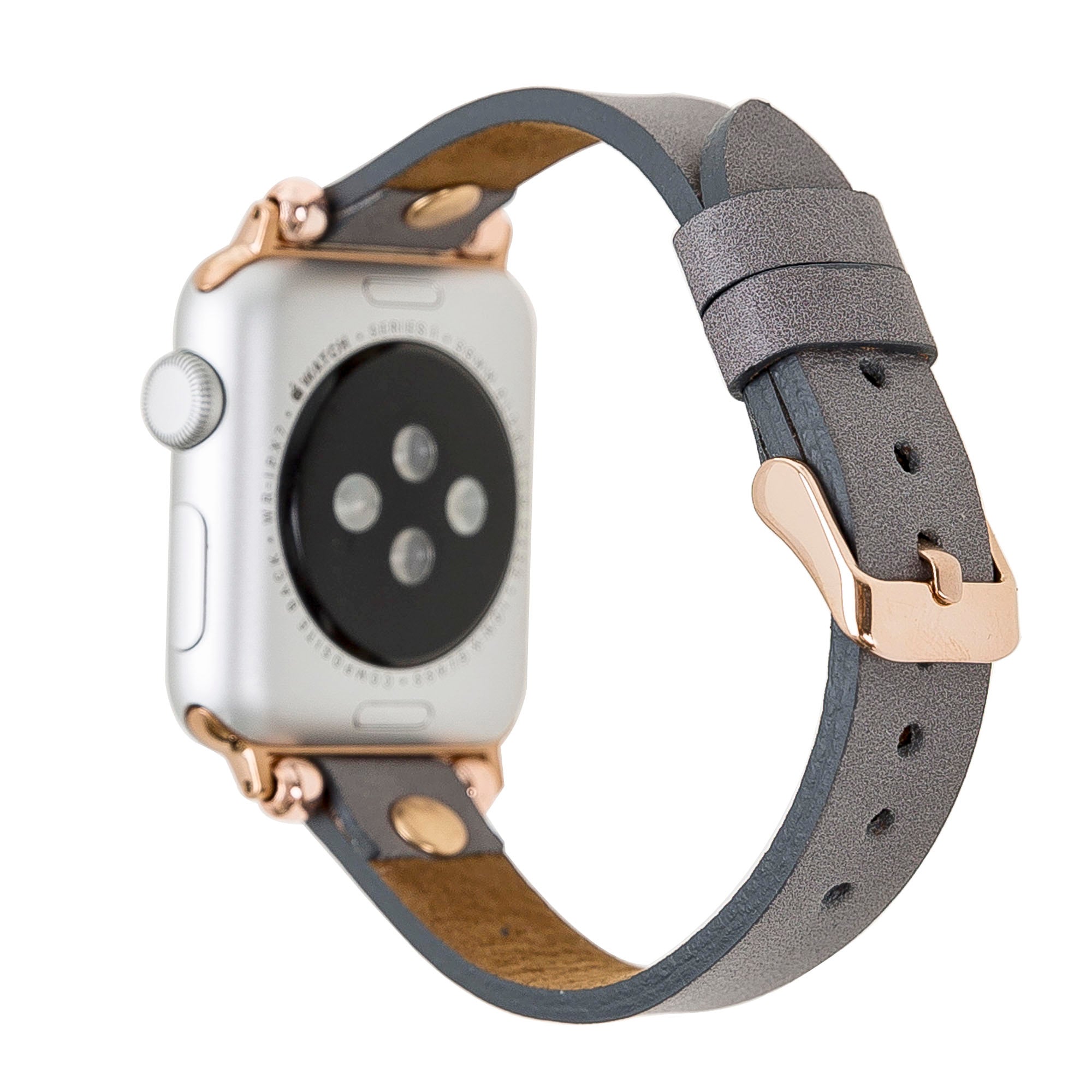 Apple Watch Uyumlu Deri Kordon 38-40-41mm GT RST9 Gri