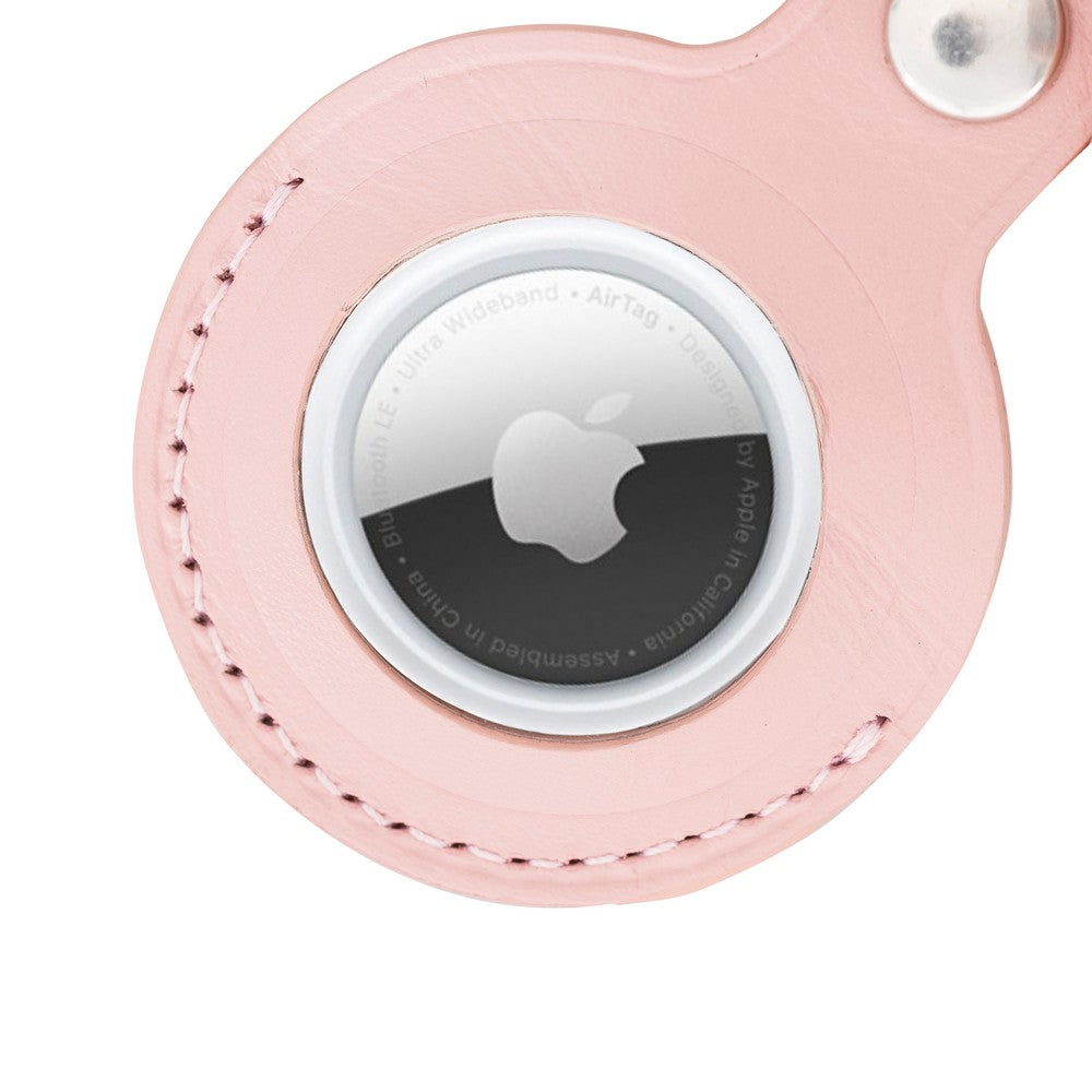 Apple AirTag Uyumlu Deri Anahtarlık Arta NU2 Pembe